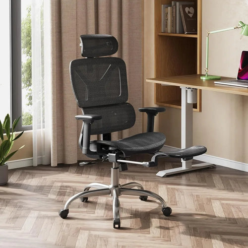Ergonomic Mesh Office Desk Chair with Footrest - Heavy Duty High Back Reclining Swivel Home Computer Chair | Customized