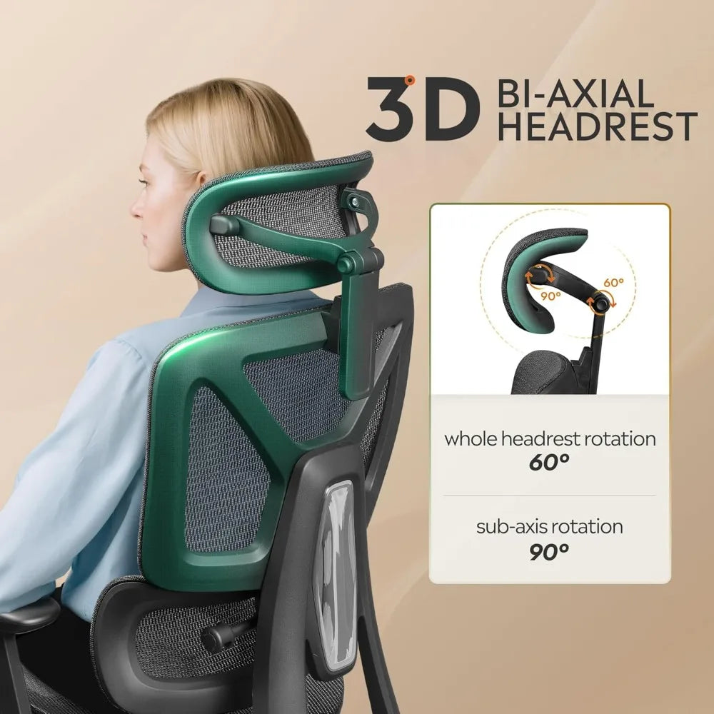 Ergonomic Mesh Office Desk Chair with Footrest - Heavy Duty High Back Reclining Swivel Home Computer Chair | Customized