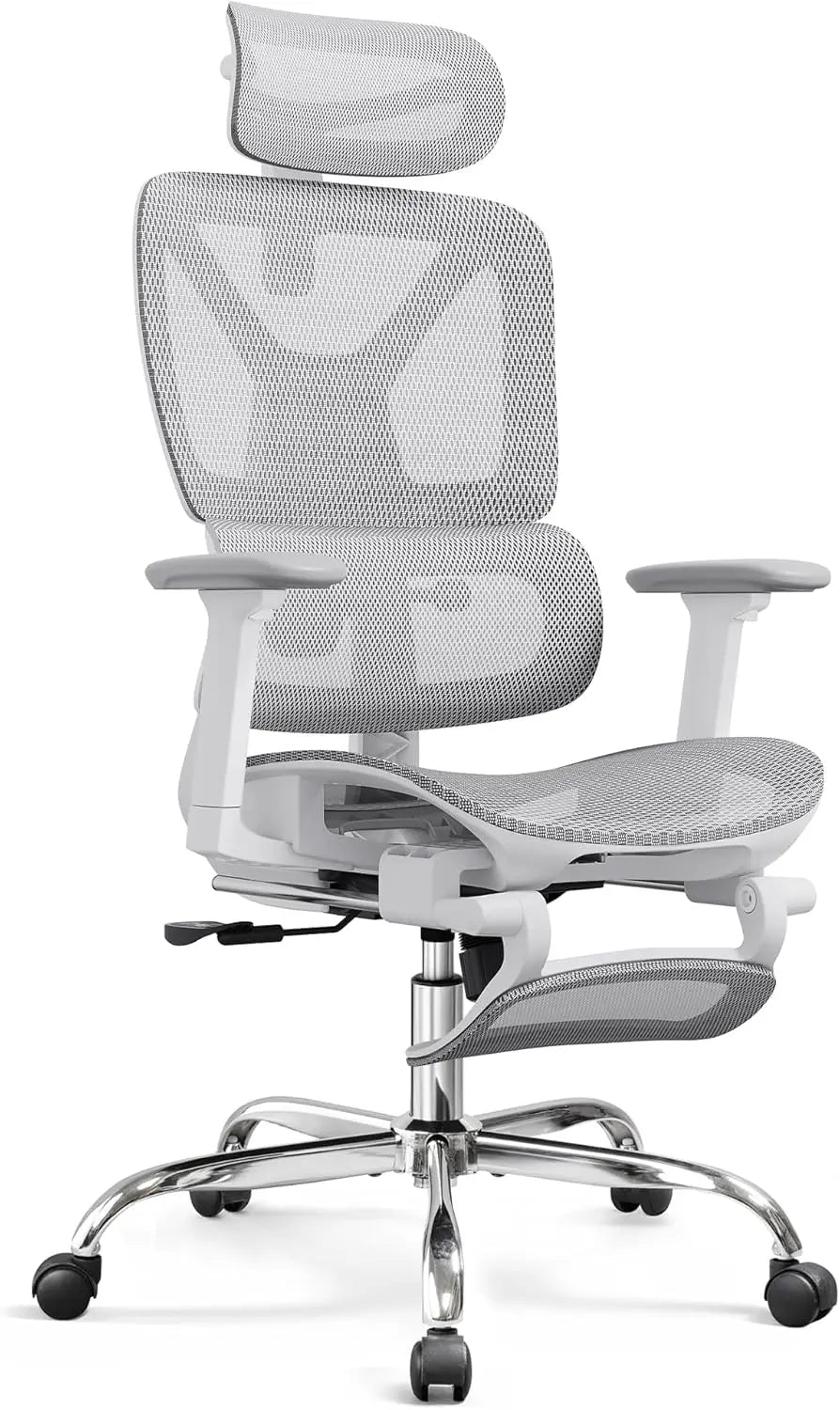 Ergonomic Mesh Office Desk Chair with Footrest - Heavy Duty High Back Reclining Swivel Home Computer Chair | Customized